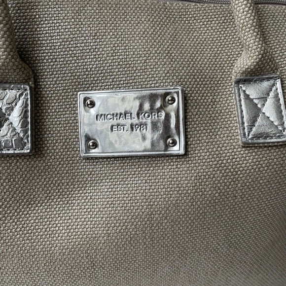 Michael Kors Canvas Duffel Satchel Bag - Picture 3 of 8